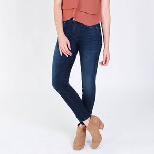 AMO Women's Denim Twist Wash Eclipse Jeans Mid Rise Skinny Cropped Size 26